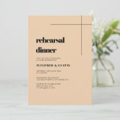 Eenvoudig elegant- en chic-trouwrepetitie-diner kaart (Staand voorkant)