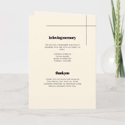 Eenvoudig elegant- en chic-trouwvouwprogramma programma (Achterkant)