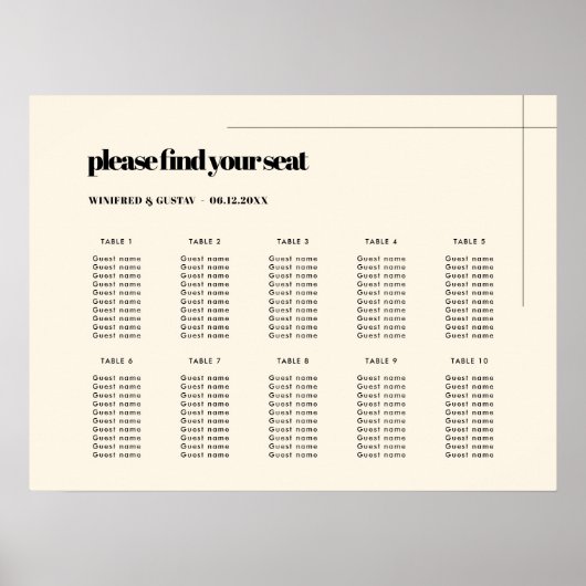 Eenvoudig elegant- en chic-trouwzitje poster (Voorkant)