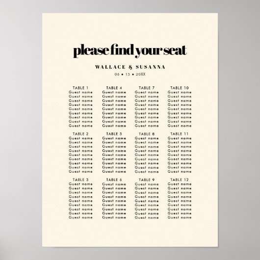 Eenvoudig elegant- en chic-trouwzitje poster (Voorkant)