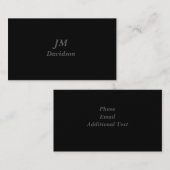 Eenvoudig, elegant en professioneel zwart visitekaartje (Voorkant / Achterkant)