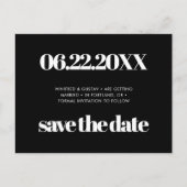Eenvoudig elegant en zwart-wit Opslaan datum Briefkaart (Voorkant)