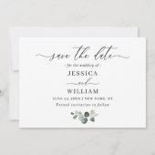 Eenvoudig Elegant Eucalyptus 3 Fotohuwelijk Save The Date (Achterkant)