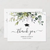 Eenvoudig Elegant Eucalyptus Afstuderen Hartelijk  Aankondigingskaart (Voorkant / Achterkant)