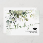 Eenvoudig Elegant Eucalyptus Afstuderen Hartelijk  Aankondigingskaart (Voorkant / Achterkant)