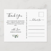 Eenvoudig Elegant Eucalyptus Afstuderen Hartelijk  Aankondigingskaart (Achterkant)