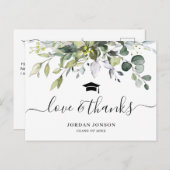 Eenvoudig Elegant Eucalyptus Afstuderen Hartelijk  Briefkaart (Voorkant / Achterkant)