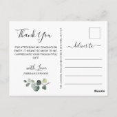Eenvoudig Elegant Eucalyptus Afstuderen Hartelijk  Briefkaart (Achterkant)