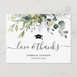 Eenvoudig Elegant Eucalyptus Afstuderen Hartelijk  Briefkaart