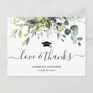 Eenvoudig Elegant Eucalyptus Afstuderen Hartelijk  Briefkaart