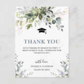 Eenvoudig Elegant Eucalyptus Afstuderen Hartelijk  Briefkaart (Voorkant)