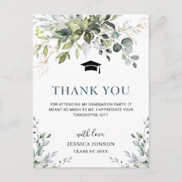 Eenvoudig Elegant Eucalyptus Afstuderen Hartelijk  Briefkaart