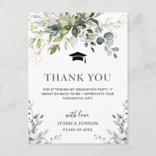 Eenvoudig Elegant Eucalyptus Afstuderen Hartelijk  Briefkaart
