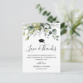 Eenvoudig Elegant Eucalyptus Afstuderen Hartelijk  Briefkaart (Staand voorkant)