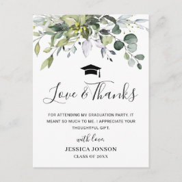 Eenvoudig Elegant Eucalyptus Afstuderen Hartelijk  Briefkaart