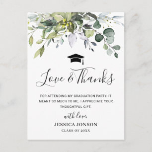 Eenvoudig Elegant Eucalyptus Afstuderen Hartelijk  Briefkaart