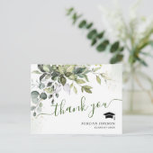 Eenvoudig Elegant Eucalyptus Afstuderen Hartelijk  Briefkaart (Staand voorkant)