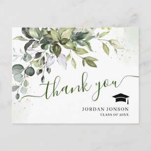 Eenvoudig Elegant Eucalyptus Afstuderen Hartelijk  Briefkaart