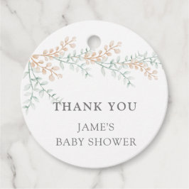 Eenvoudig Elegant Eucalyptus Baby shower Bedankjes Labels
