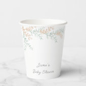Eenvoudig Elegant Eucalyptus Baby shower Papieren Bekers (Achterkant)