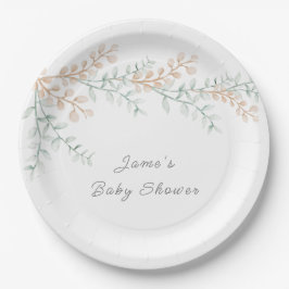 Eenvoudig Elegant Eucalyptus Baby shower Papieren Bordje