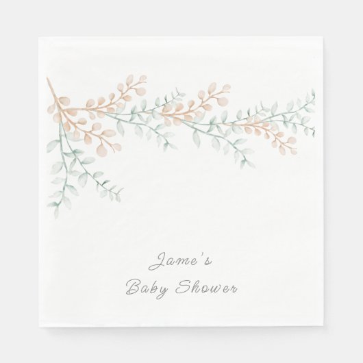Eenvoudig Elegant Eucalyptus Baby shower Servet (Voorkant)