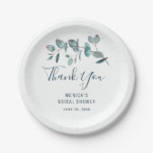 Eenvoudig Elegant Eucalyptus Bloemen Vrijgezellenf Papieren Bordje (Voorkant)