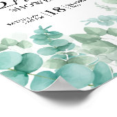 Eenvoudig Elegant Eucalyptus Bridal Shower Uitnodi Poster (Hoek)