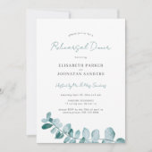 Eenvoudig elegant eucalyptus bruiloft, diner kaart (Voorkant)