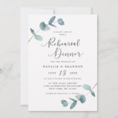 Eenvoudig Elegant Eucalyptus bruiloft repetitie di Kaart (Voorkant)