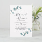 Eenvoudig Elegant Eucalyptus bruiloft repetitie di Kaart (Staand voorkant)