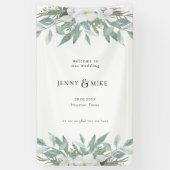 Eenvoudig, elegant, eucalyptus, bruiloft spandoek (Verticaal)