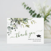 Eenvoudig Elegant Eucalyptus Greenery Afstuderen Bedankkaart (Staand voorkant)