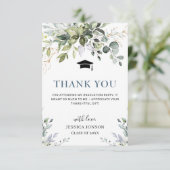 Eenvoudig Elegant Eucalyptus Greenery Afstuderen  Bedankkaart (Staand voorkant)