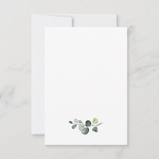 Eenvoudig Elegant Eucalyptus Greenery Afstuderen  Bedankkaart (Achterkant)