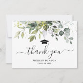 Eenvoudig Elegant Eucalyptus Greenery Afstuderen d Bedankkaart (Voorkant)