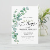 Eenvoudig Elegant Eucalyptus Greenery Baby shower Kaart (Staand voorkant)