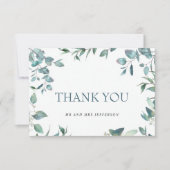 Eenvoudig Elegant Eucalyptus Greenery Wedding Bedankkaart (Voorkant)