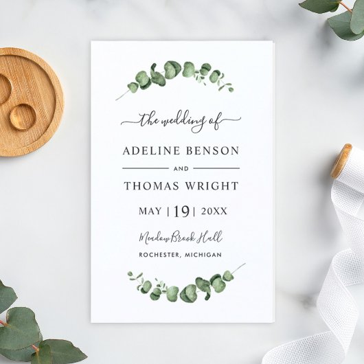 Eenvoudig Elegant Eucalyptus Greenery Wedding Prog