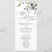Eenvoudig Elegant Eucalyptus Greenery Wedding Prog Menu (Voorkant)