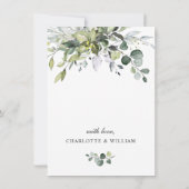 Eenvoudig Elegant Eucalyptus REHEARSAL DINNER Kaart (Achterkant)