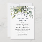Eenvoudig Elegant Eucalyptus REHEARSAL DINNER Kaart (Voorkant)