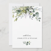 Eenvoudig Elegant Eucalyptus REHEARSAL DINNER Kaart (Achterkant)