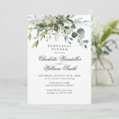 Eenvoudig Elegant Eucalyptus Rehearsal Kaart (Staand voorkant)