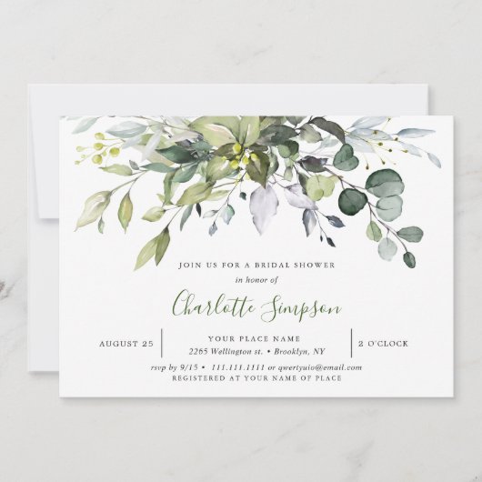 Eenvoudig Elegant Eucalyptus Vrijgezellenfeest Kaart (Voorkant)