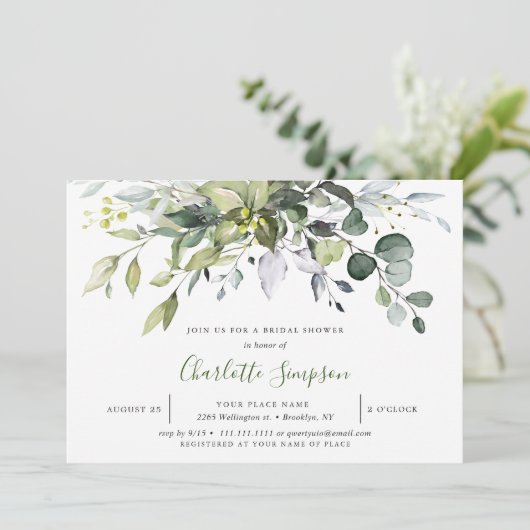 Eenvoudig Elegant Eucalyptus Vrijgezellenfeest Kaart (Staand voorkant)