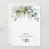 Eenvoudig Elegant Eucalyptus Vrijgezellenfeest per Kaart (Achterkant)