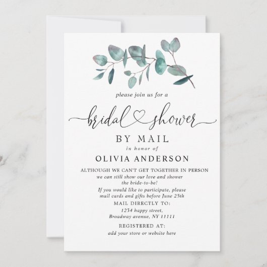 Eenvoudig Elegant Eucalyptus Vrijgezellenfeest per Kaart (Voorkant)