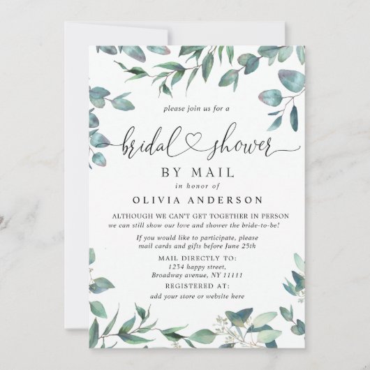 Eenvoudig Elegant Eucalyptus Vrijgezellenfeest per Kaart (Voorkant)