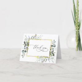 Eenvoudig Elegant Eucalyptus Waterverf Groene Plan Bedankkaart